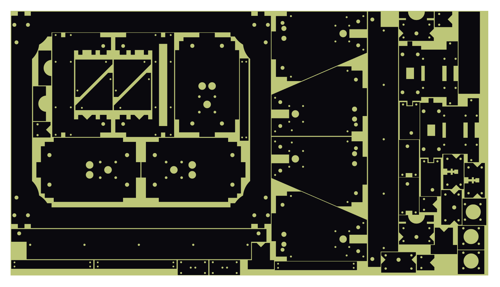 Precision true-shape nesting of mechanical vector parts for laser cutting and CNC machining in Adobe Illustrator.