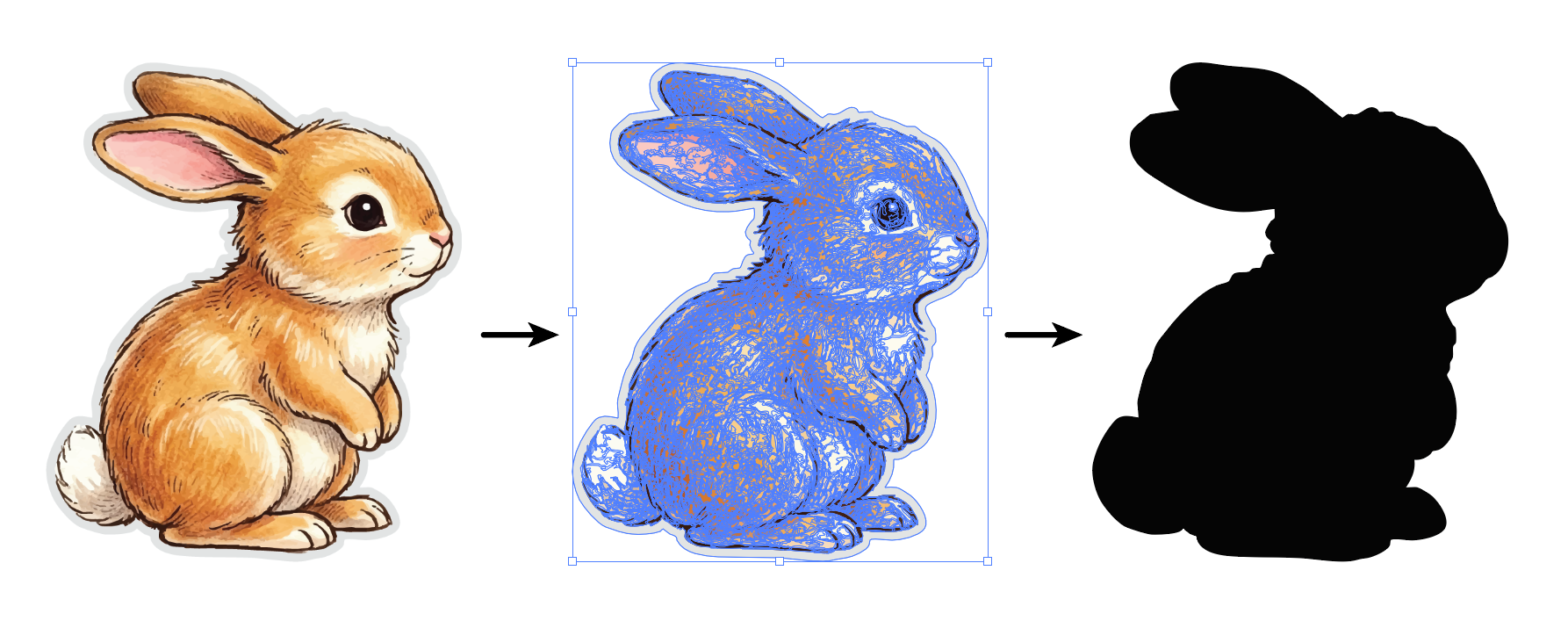 Creating a vector silhouette from a raster image for True-Shape nesting in Illustrator.