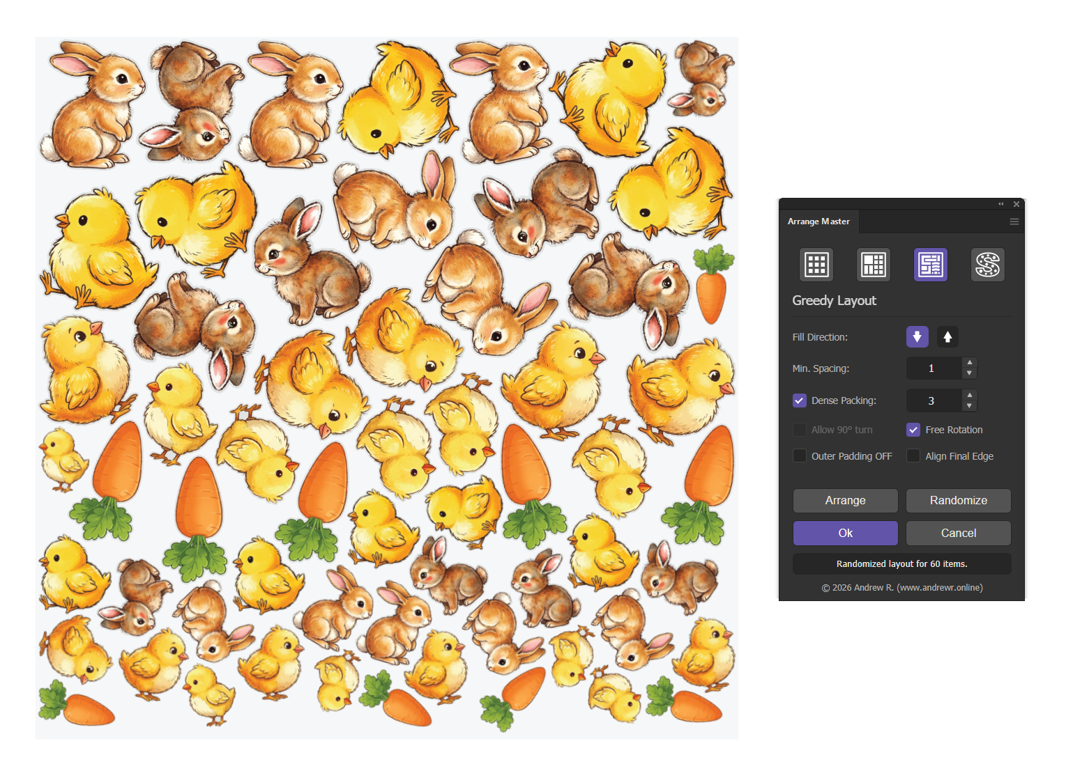 Using vector clipping masks to nest raster images in Adobe Illustrator.